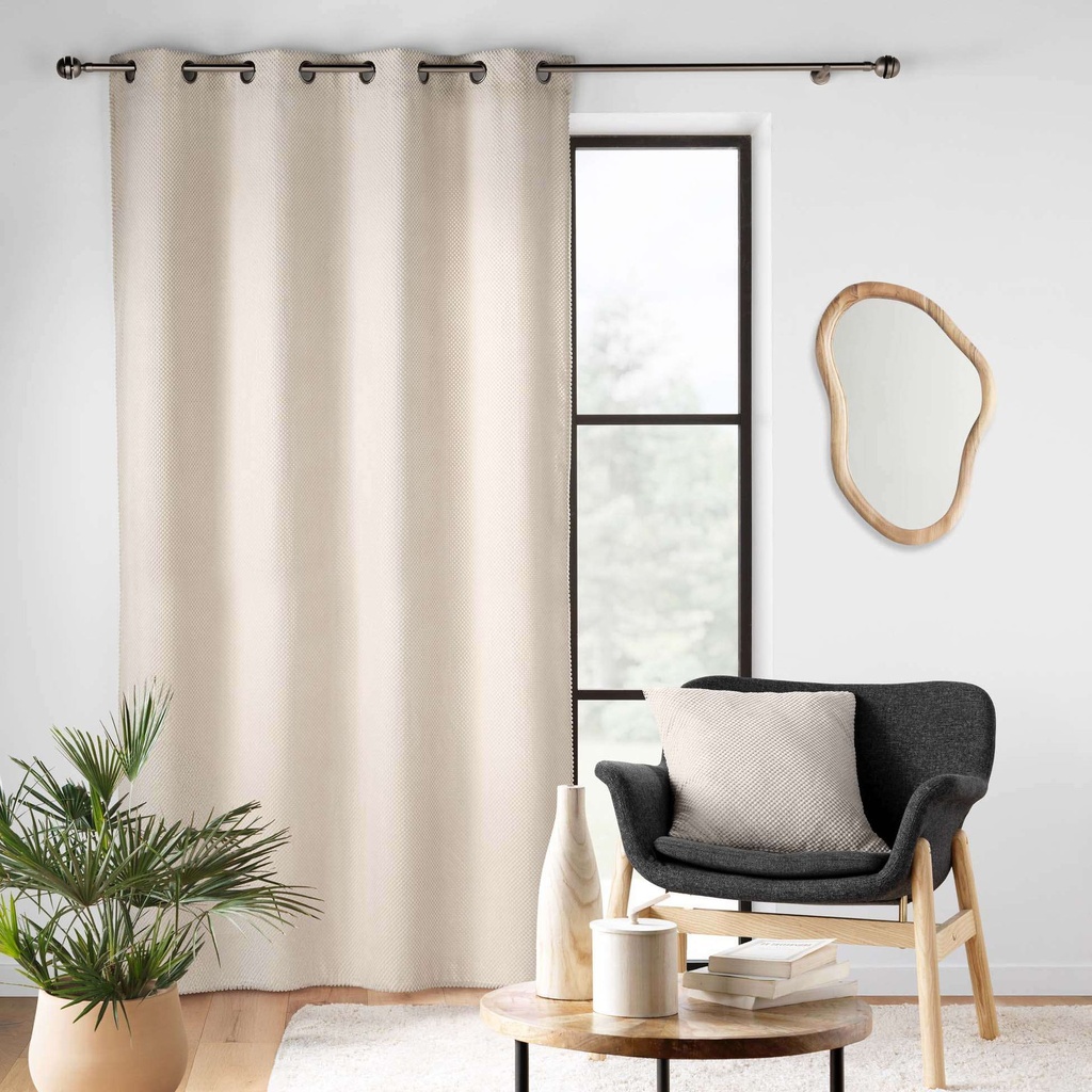 Coussin dehoussable compresse 45 x 45 cm velours relief java naturel