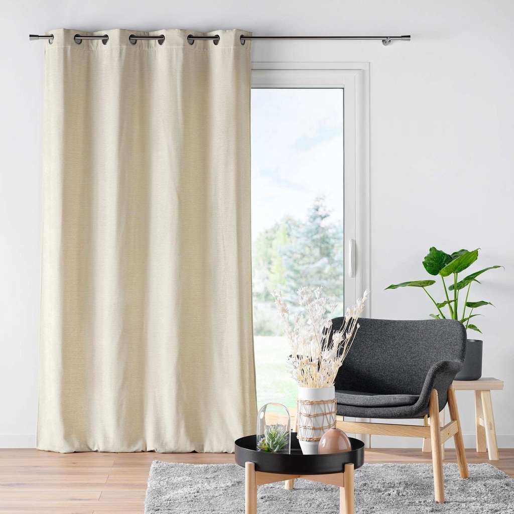 Rideau a oeillets 140 x 260 cm velours jacquard mika lin