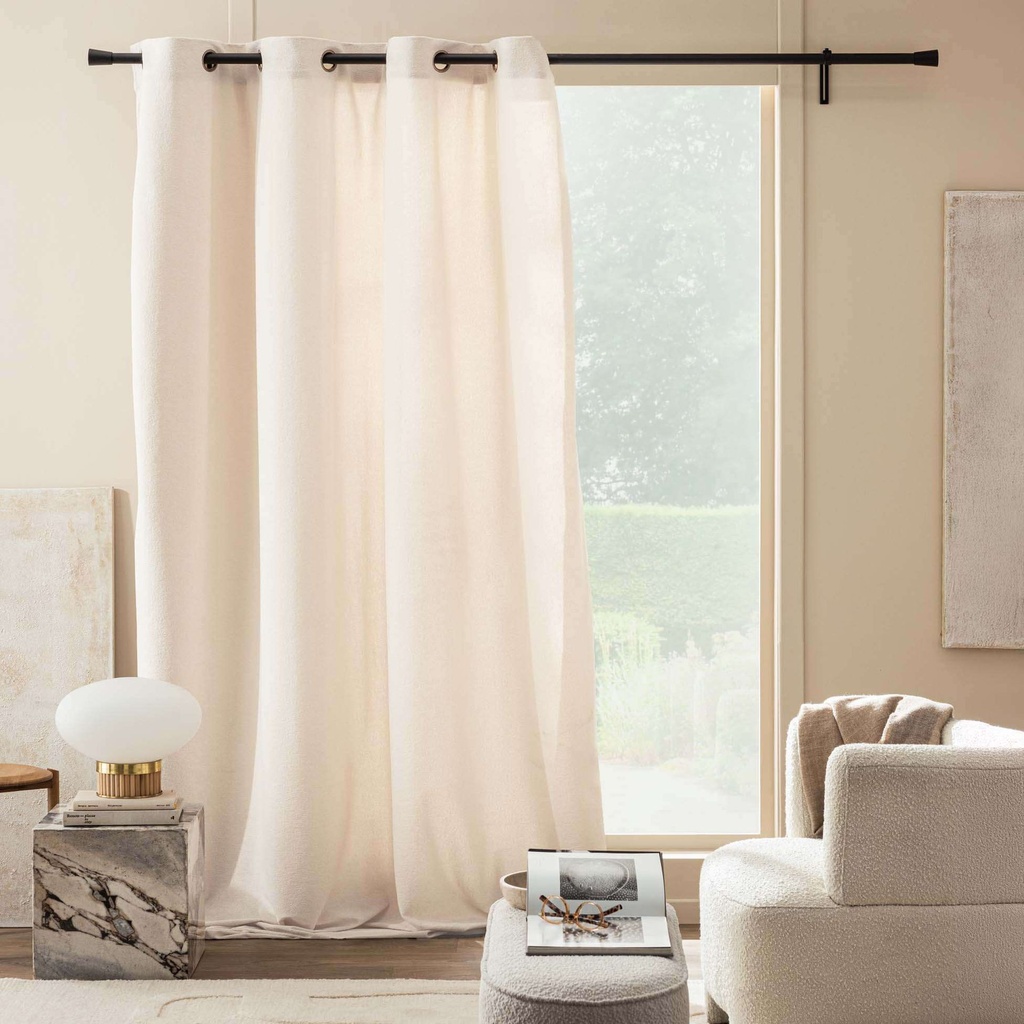 Rideau a oeillets 140 x 260 cm bouclette unie winona naturel