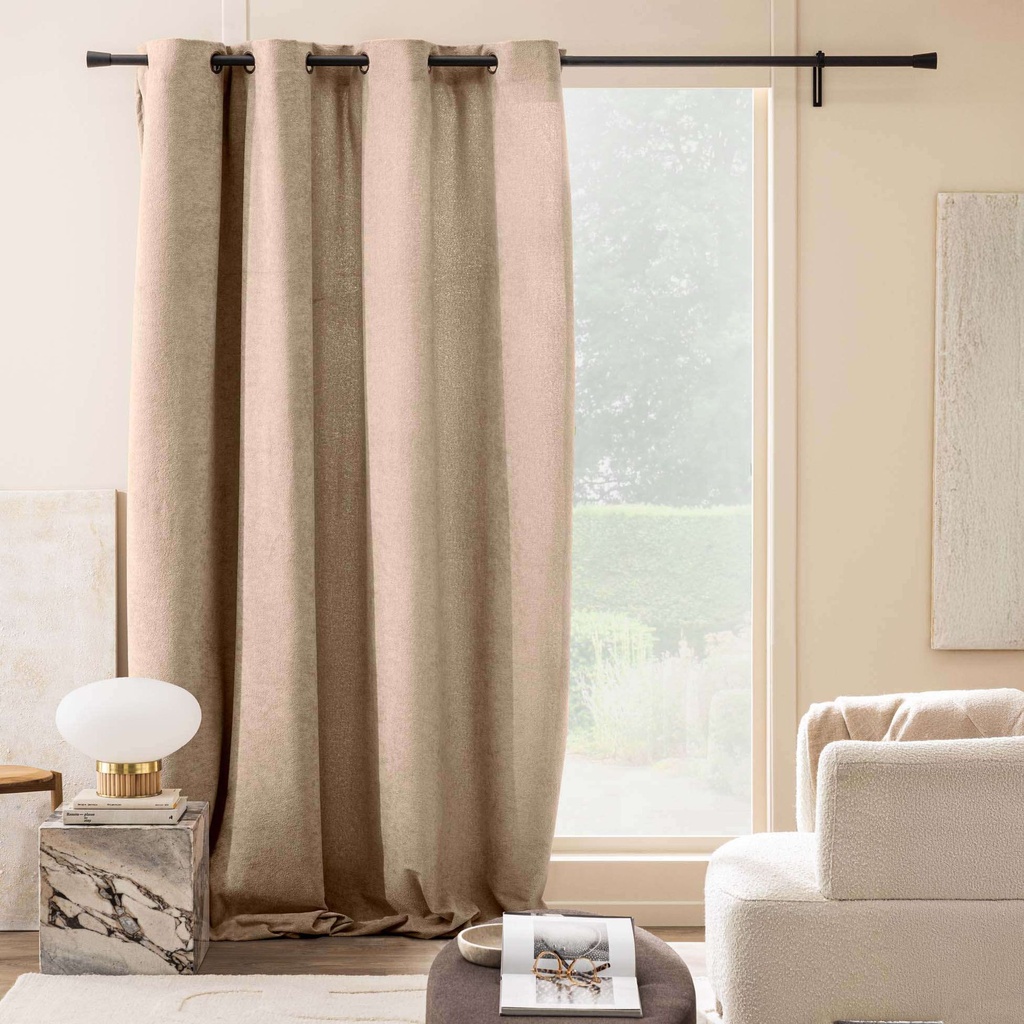 Rideau a oeillets 140 x 260 cm bouclette unie winona sable