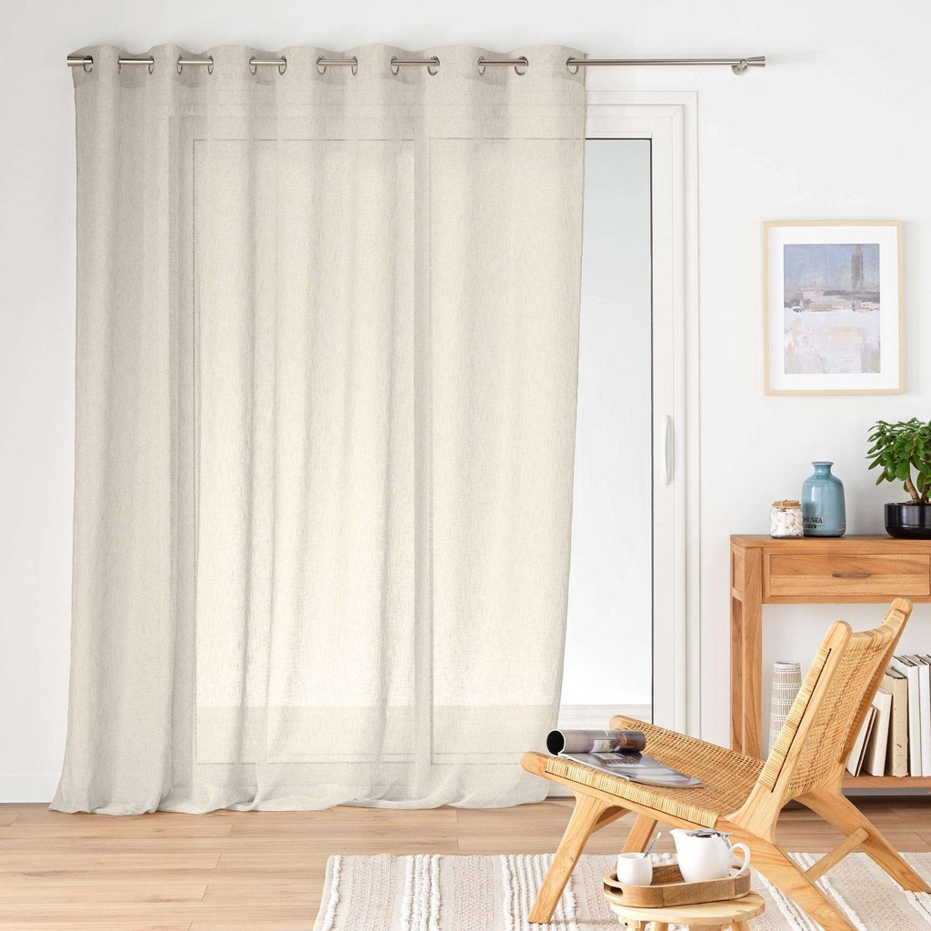 Panneau a oeillets 240 x 240 cm voile tisse carlin lin