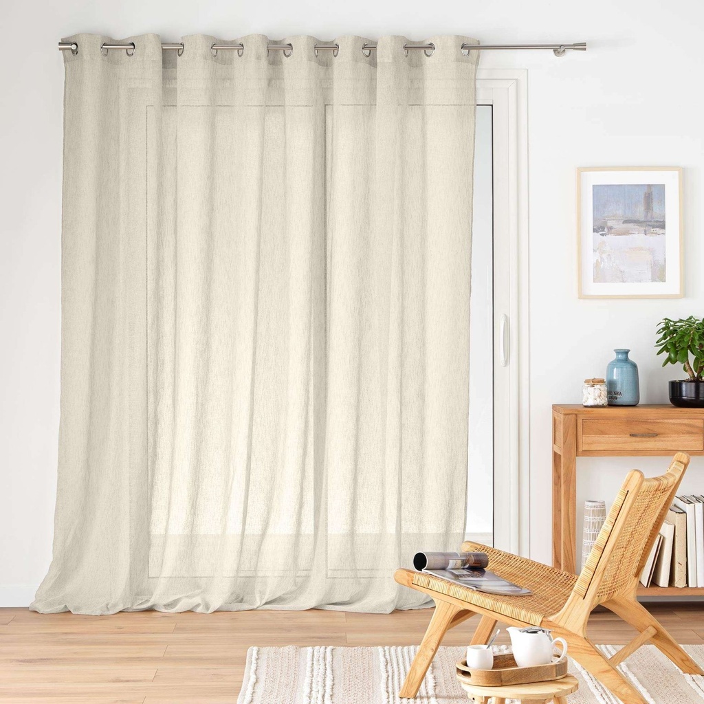 Panneau a oeillets 300 x 240 cm voile tisse carlin lin