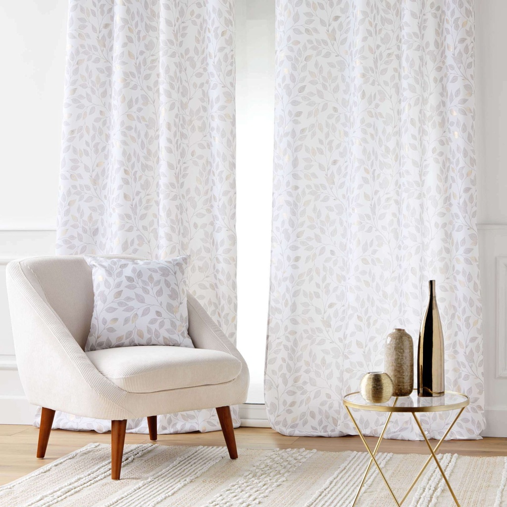 Coussin dehoussable compresse 45 x 45 cm polyester imprime metallise duchesse