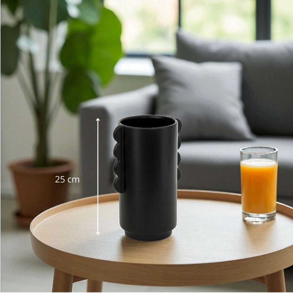 Vase céramique oreille hind h25 - noir