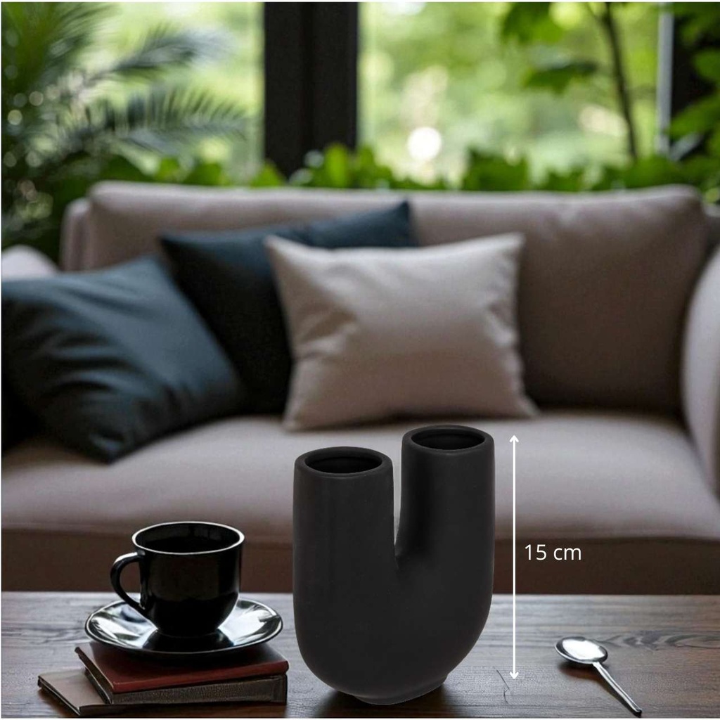 Vase crmq orga ziva h15 U noir