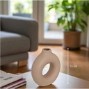 Vase crmq orga ziva h15 cercle beige