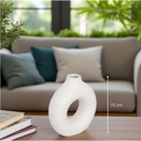 Vase crmq orga ziva h15 cercle blanc
