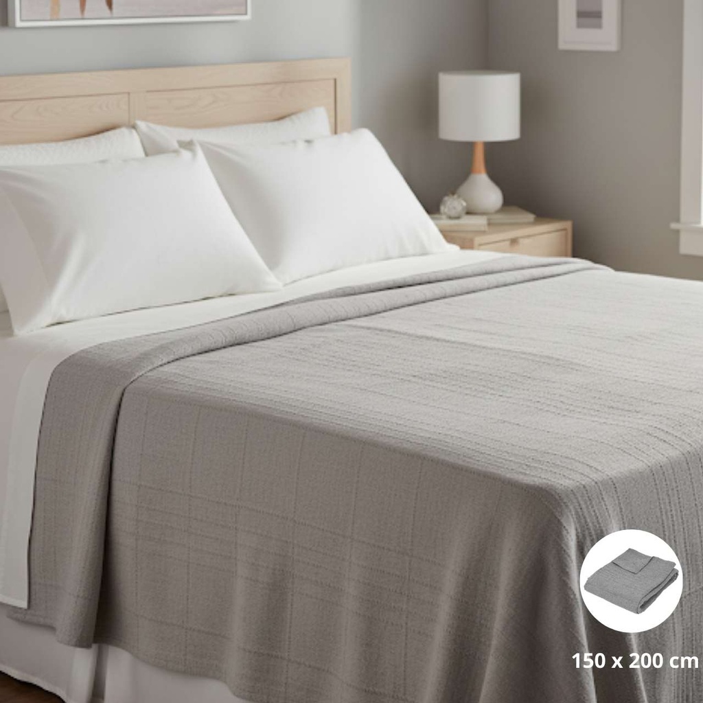 Jete lit polyco 150x200 gris