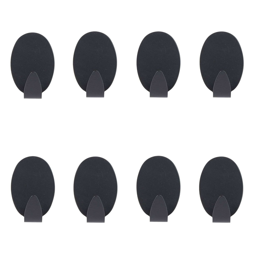 Lot de 8 crochets métal STIKY noir  