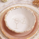 8 Bols Bubbles Party Carton Blanc, Marron Glacé et Or Ø13,5cm