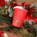 8 Gobelets "Joyeux Noël" Luxury Christmas Carton Rouge et Or 255ml