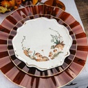 16 Serviettes Promenade d'Automne Papier Crème, Brun et Or 33x33cm - 3 Plis