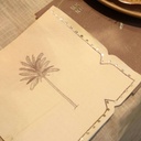 16 Serviettes Parfum d'Orient Papier Crème, Chocolat et Or 33x33cm - 3 Plis