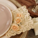 20 Serviettes Cocktail Jolis Brins Papier Blush et Or 24x24cm - 3 Plis