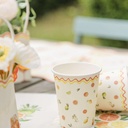 8 Gobelets Fizz Agrume Carton Crème, Orange et Jaune 255ml