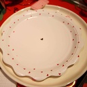 8 Assiettes Petits Cœurs Lovely Time Carton Blanc, Rouge et Or Ø23cm