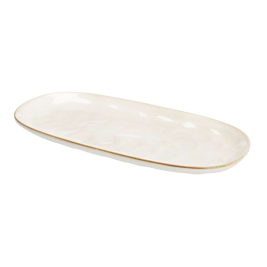Assiette faience 31x15 creme