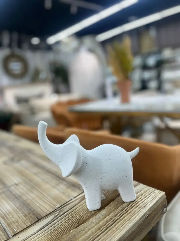 Elephant en ceramique- Blanc