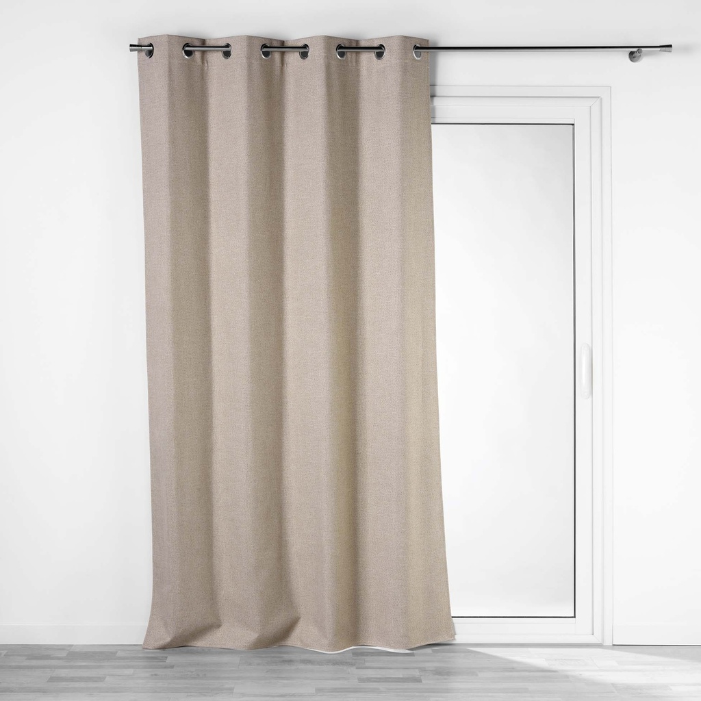 Rideau a oeillets 140 x 260 cm 100% occultant/chambray uni crepuscule lin