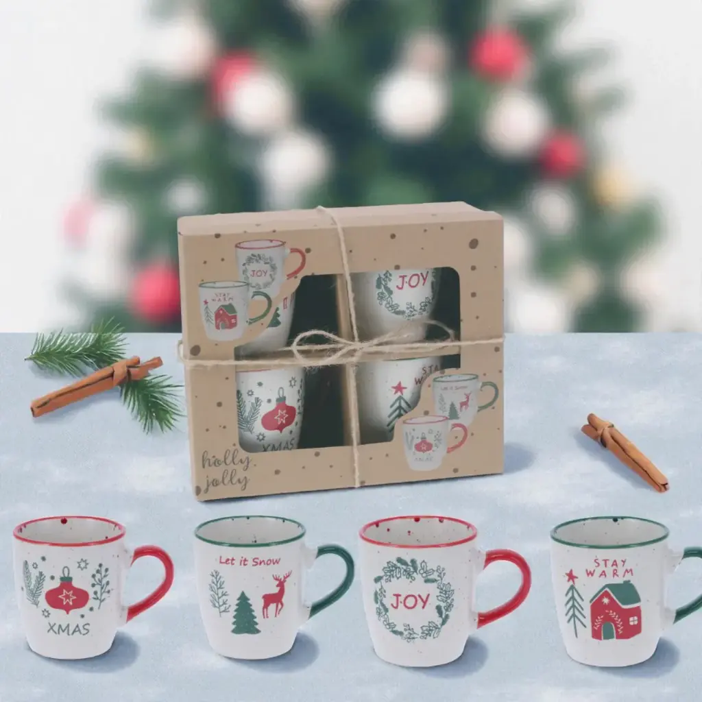 Mug 200ml set/4 4ass noel