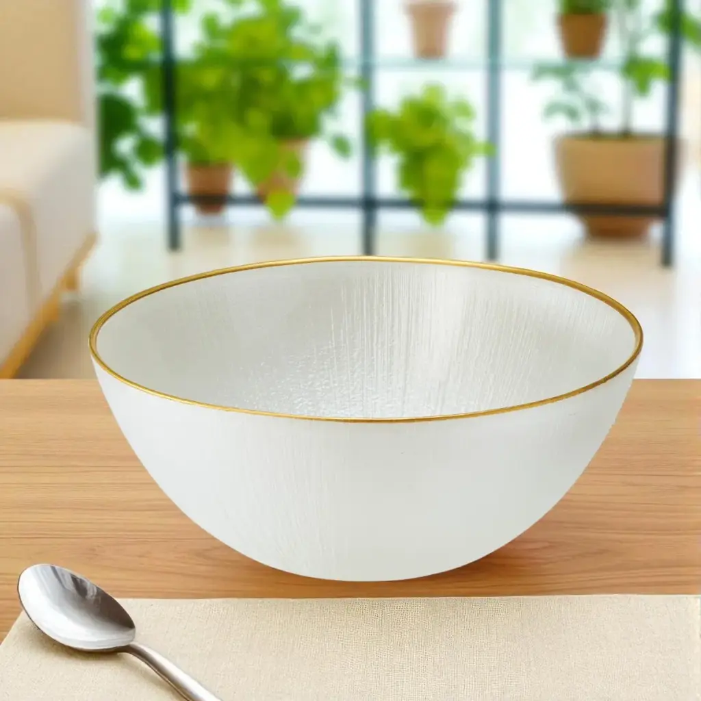 Bol en verre dia 21cm blanc