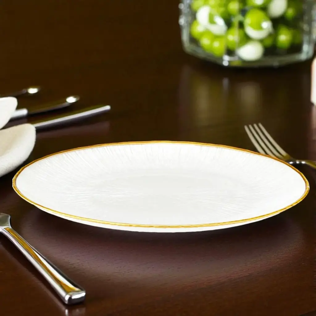 Assiette verre dia 28cm blanc