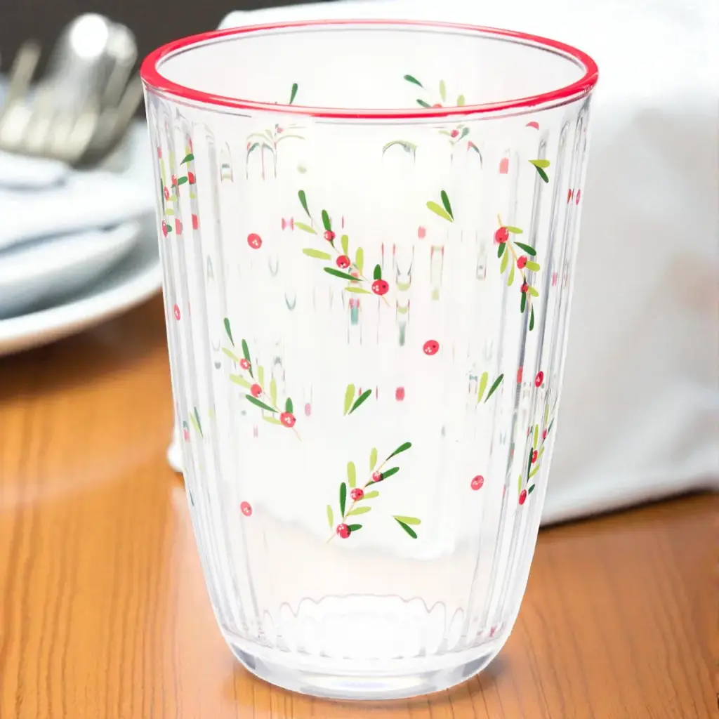 Verre a vin lisière rouge 395ml 