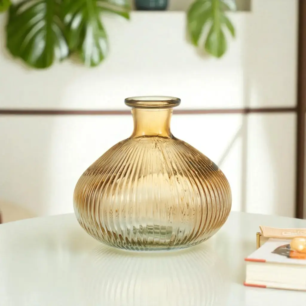 Vase en verre 125mm ambrée