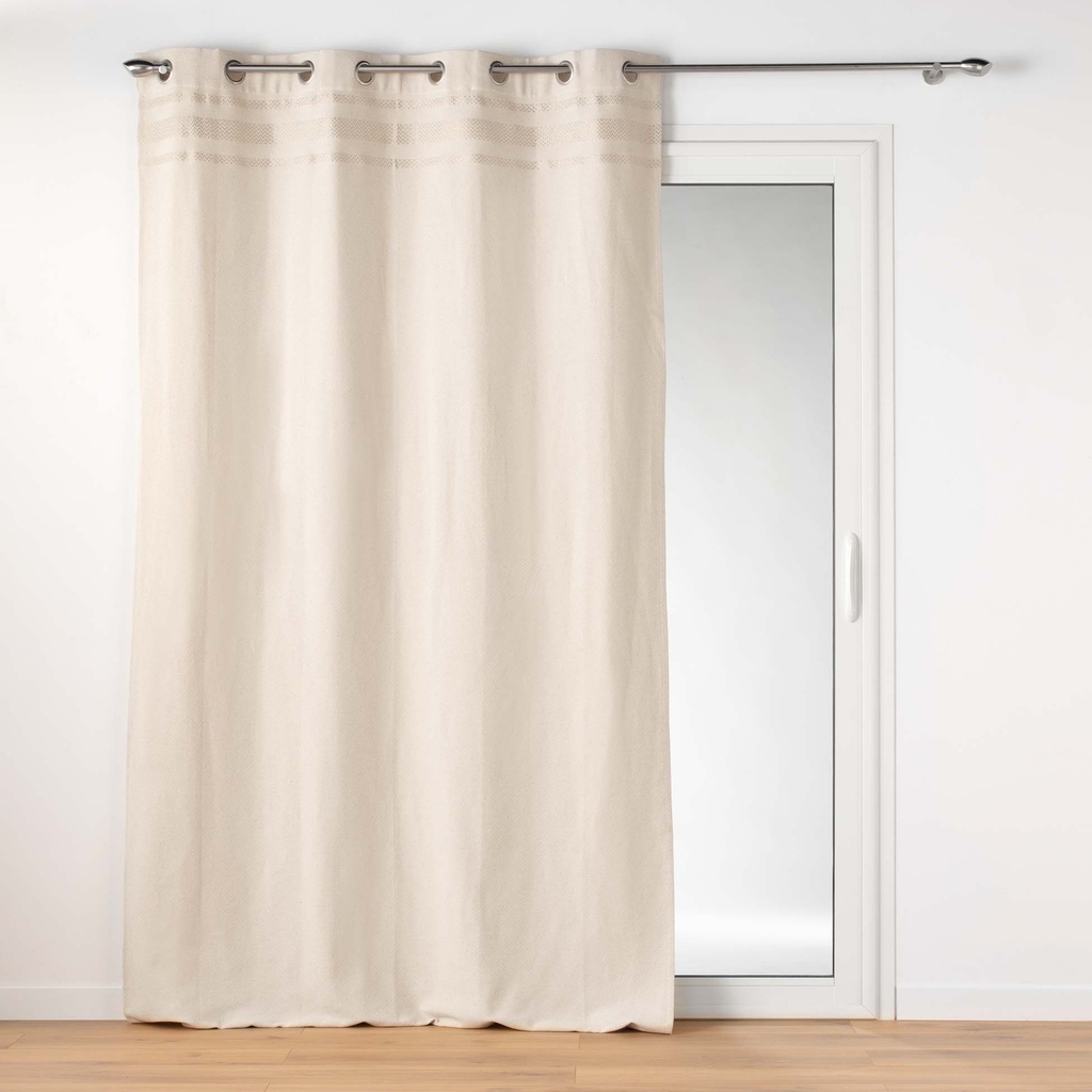 Rideau a oeillets 140 x 240 cm coton jacquard+top fils metal. doreline
