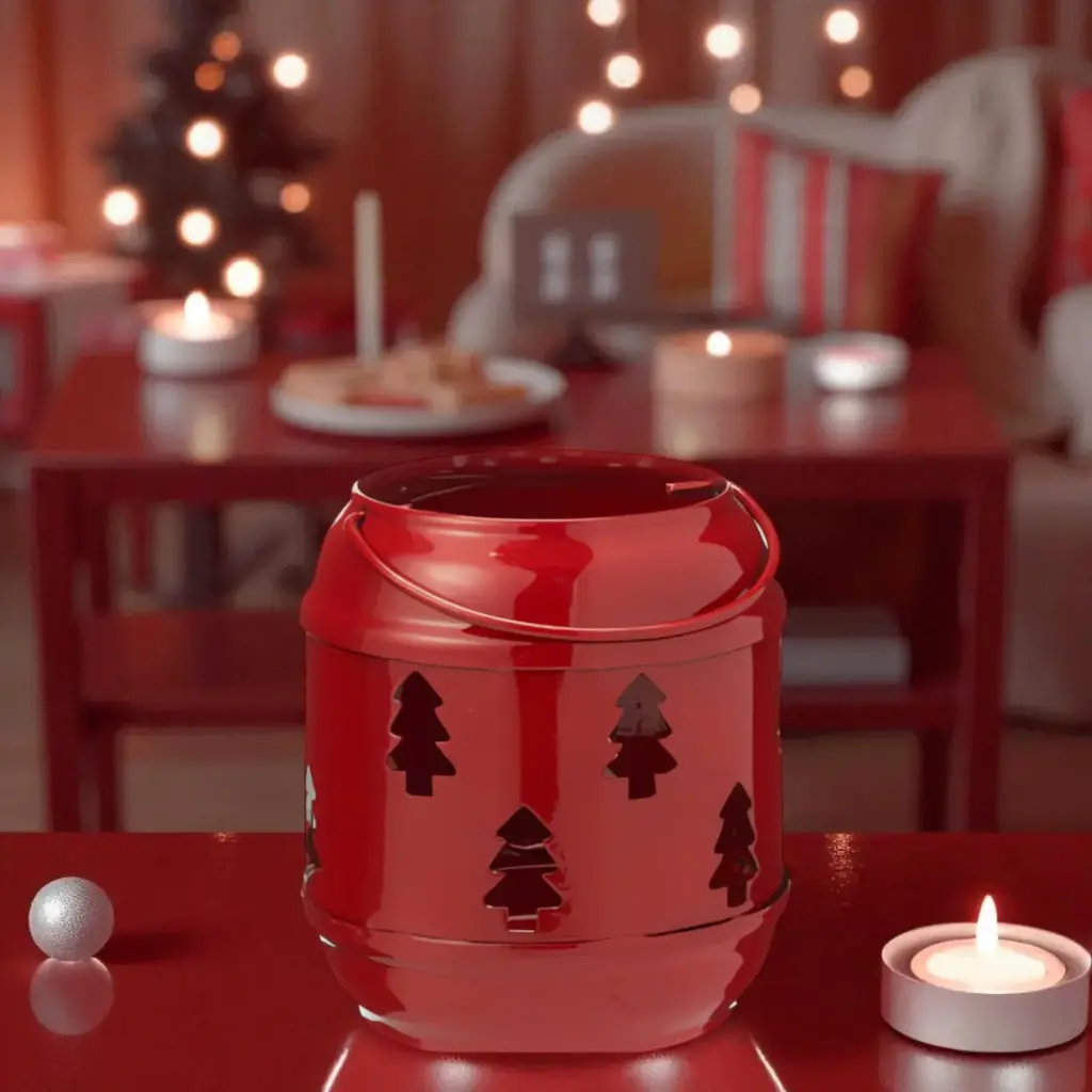 Lanterne à réchaud rouge sapin 85mm  