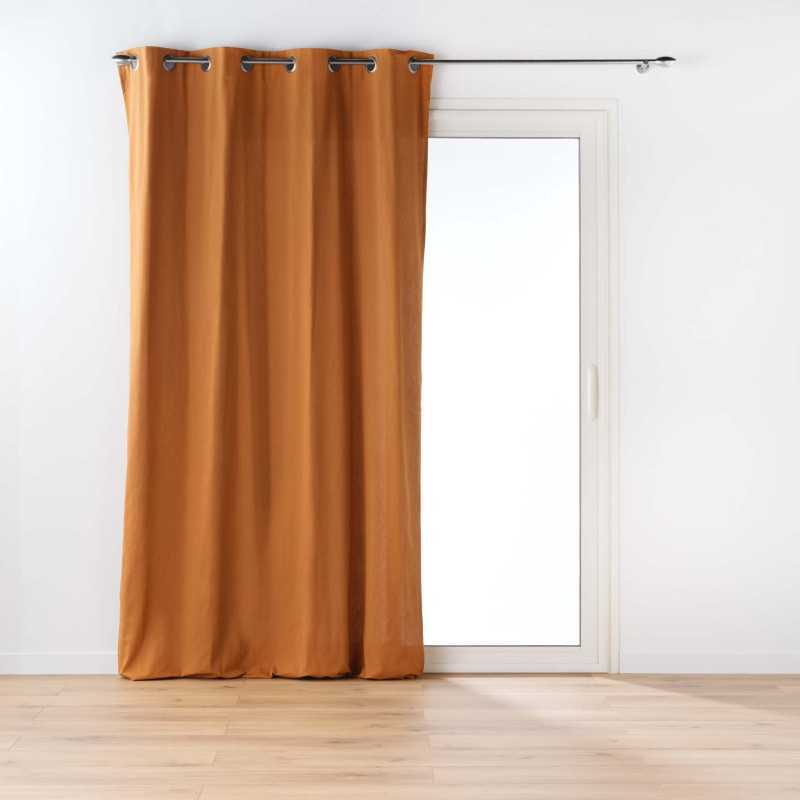 Rideau a oeillets 135 x 260 cm coton/polyester recycle grs twily camel