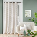 Coussin dehoussable compresse 45 x 45 cm polycoton imprime metallise maho blanc