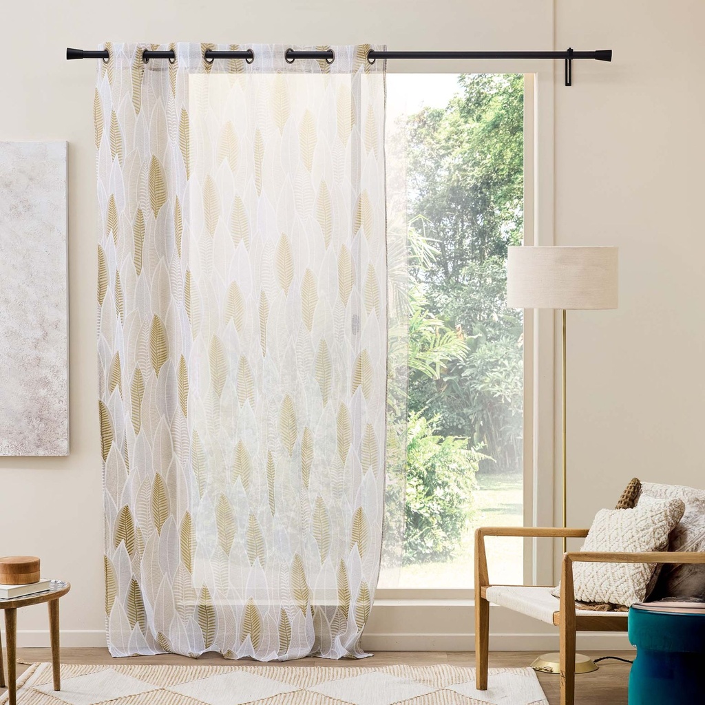 Panneau a oeillets 140 x 240 cm voile sable imprime kim