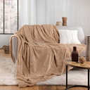 Coussin dehoussable compresse 45 x 45 cm imitation fourrure/velours foxy sable