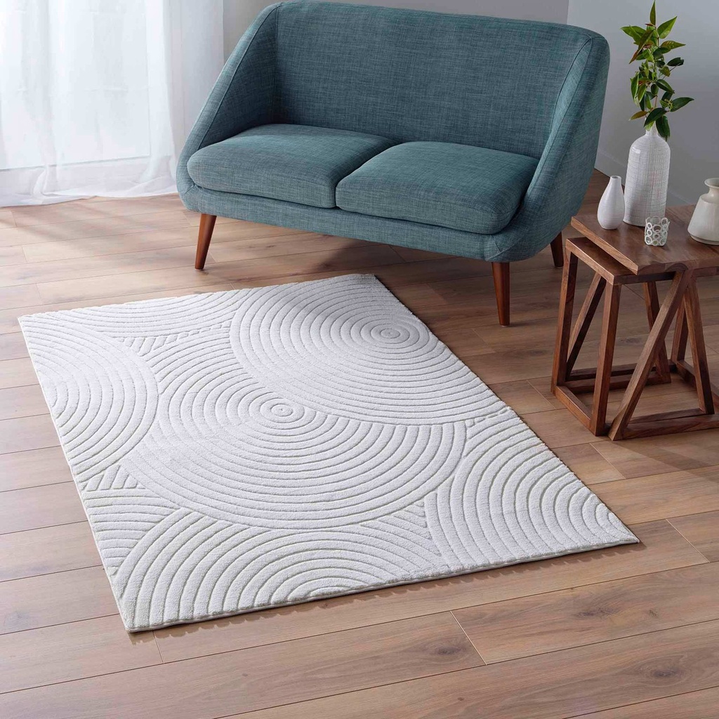 Tapis rectangle 120 x 170 cm uni relief lazio