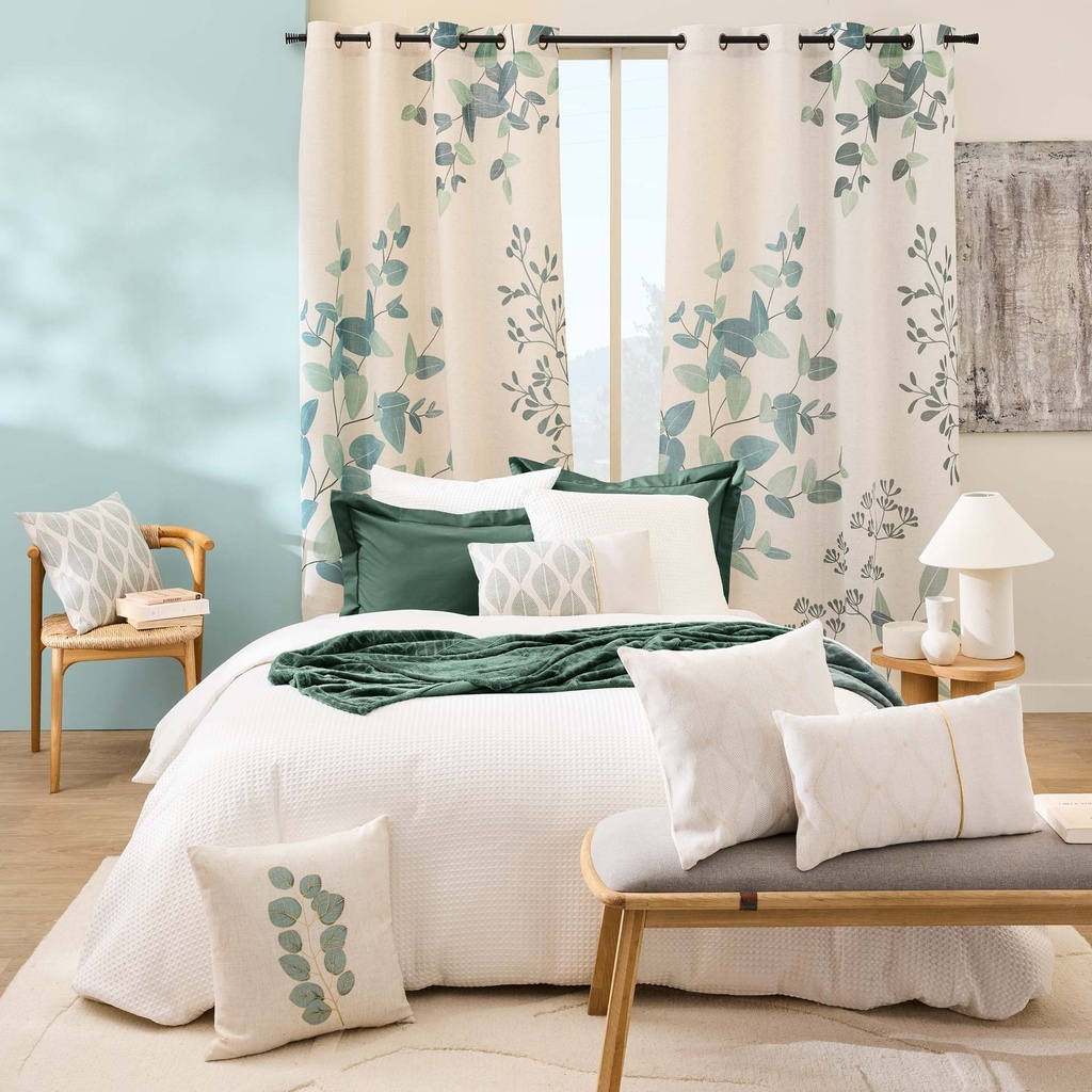 Parure 3 p. 240 x 220 cm microfibre unie gaufree abelia