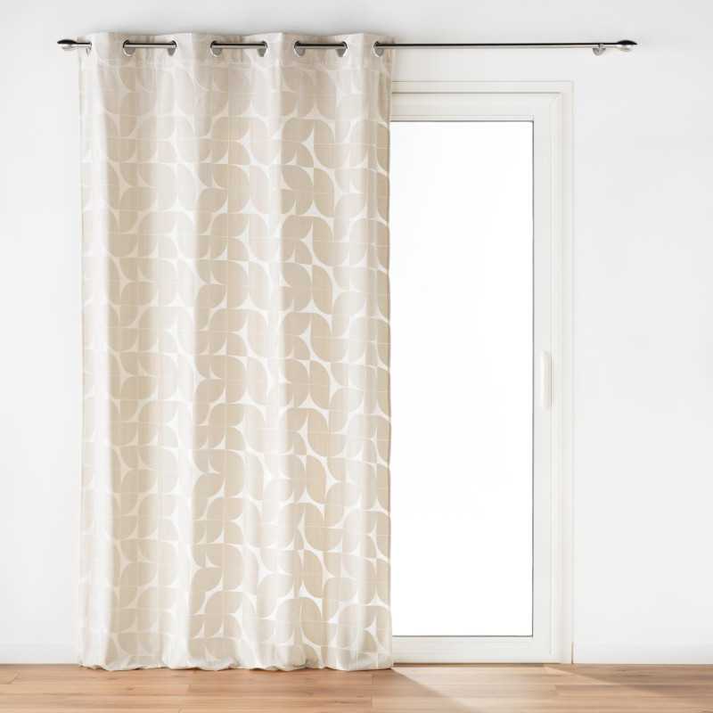 Rideau a oeillets 135 x 260 cm velours devore geolia naturel