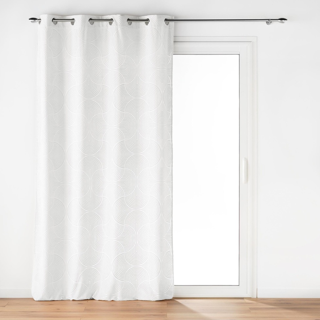 Rideau a oeillets 135 x 260 cm velours devore eva blanc