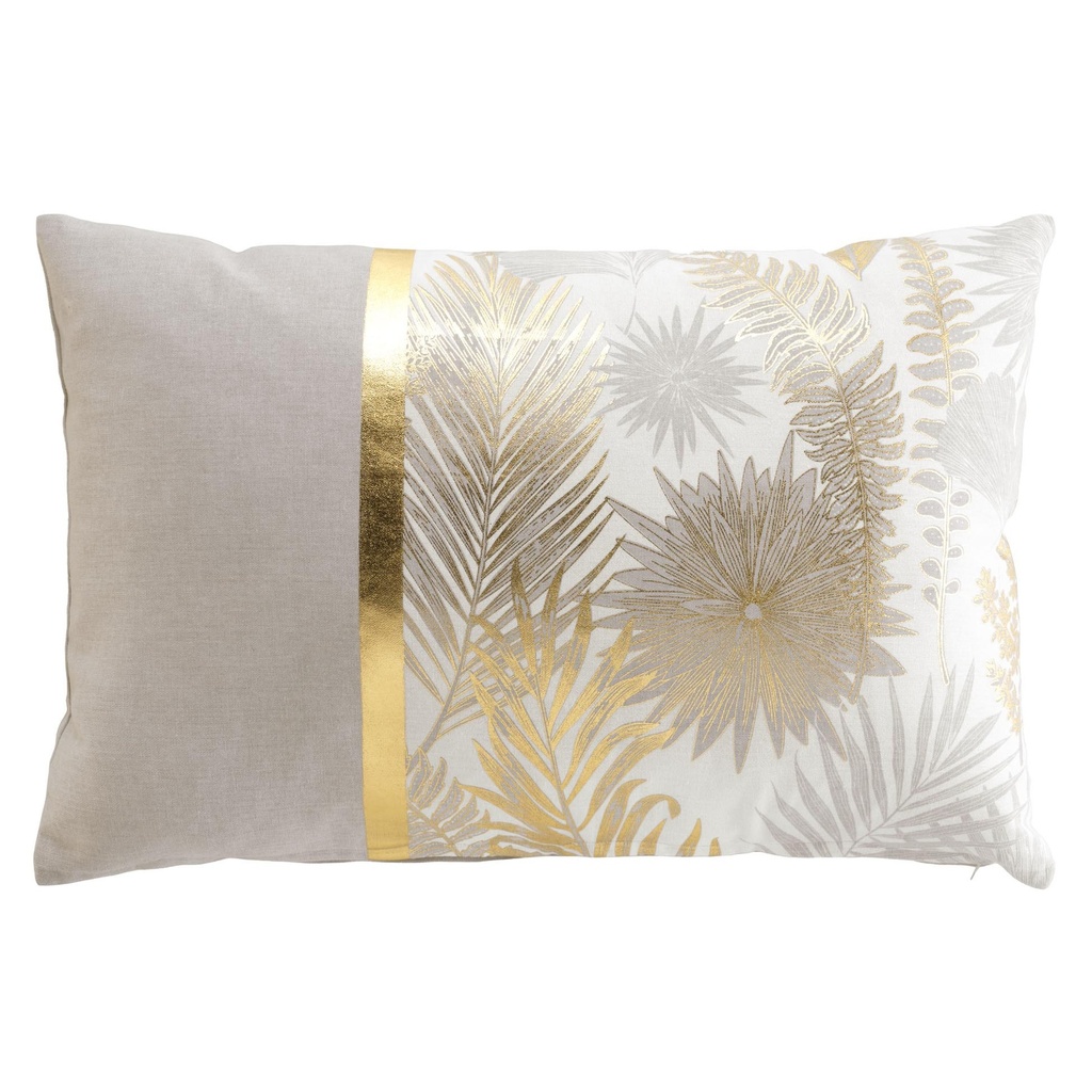 Coussin dehous. compr. 40 x 60 cm coton/polyester imp. metal. melisse des place