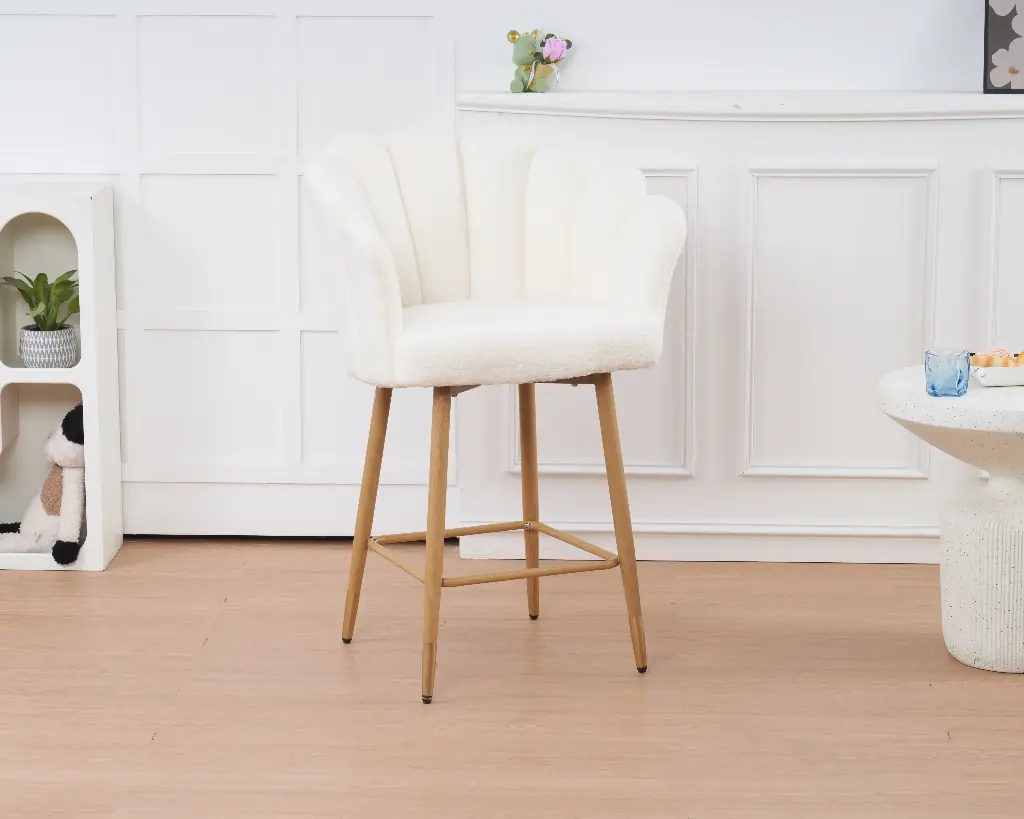 Chaise de bar "Coralie" ivoire