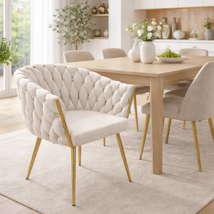 Chaise de salle à manger laora Greige