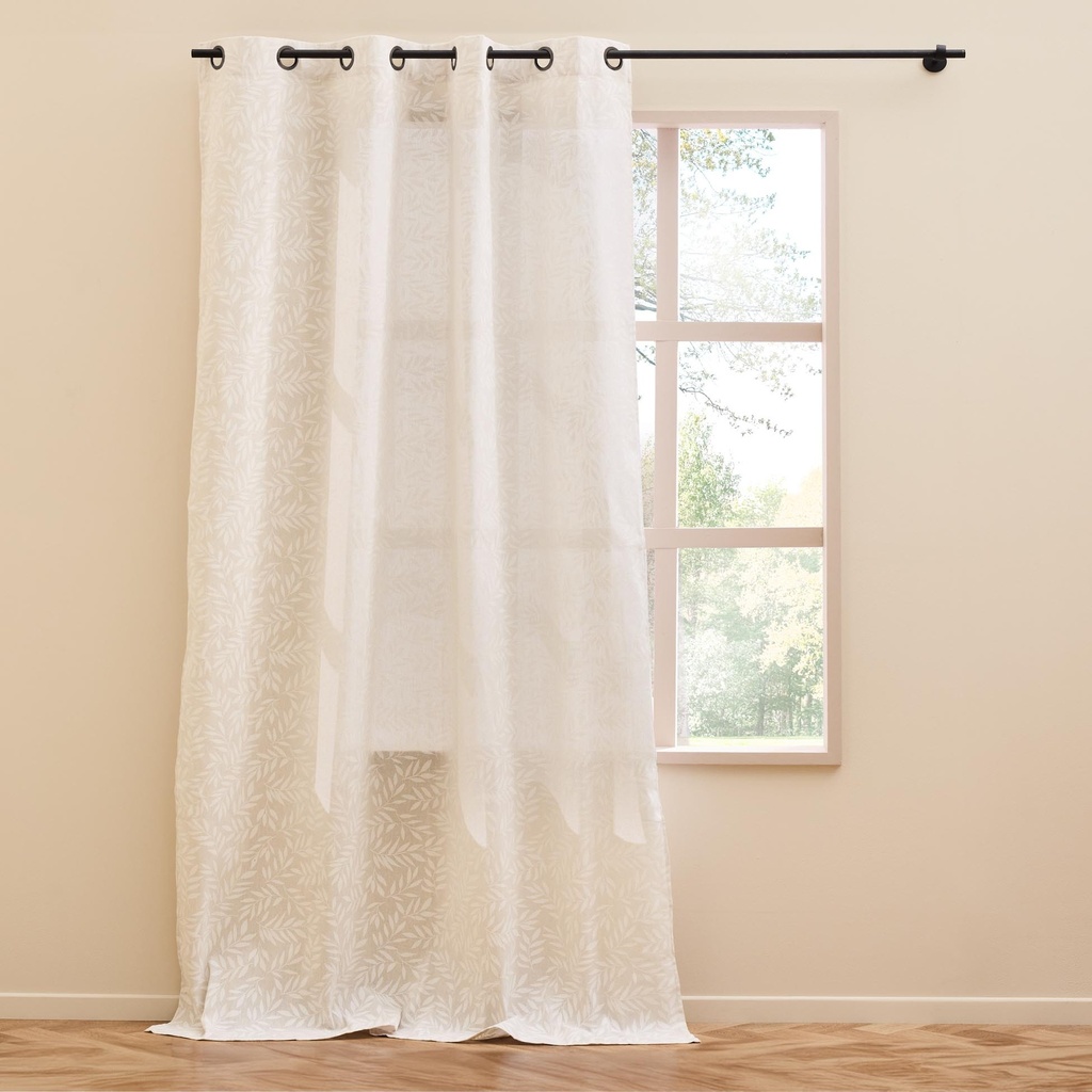 Rideau a oeillets 140 x 240 cm polycoton imprime naya naturel