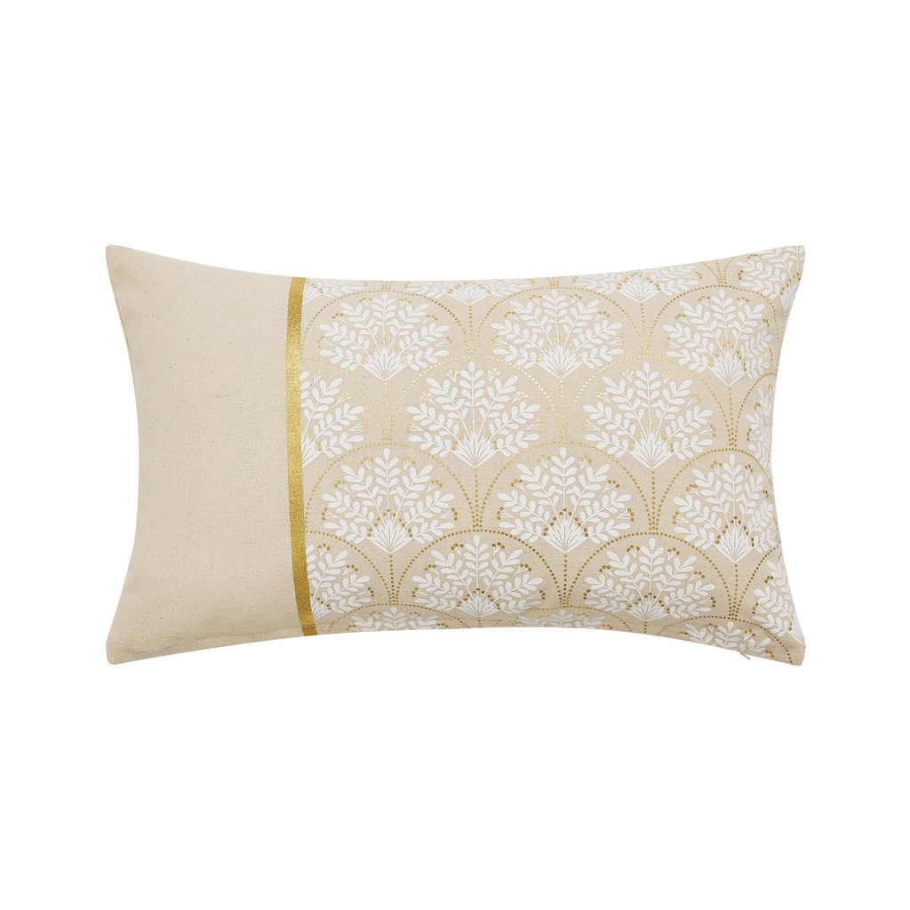 Coussin dehoussable compresse 30 x 50 cm coton/polyester imprime metal. majestia