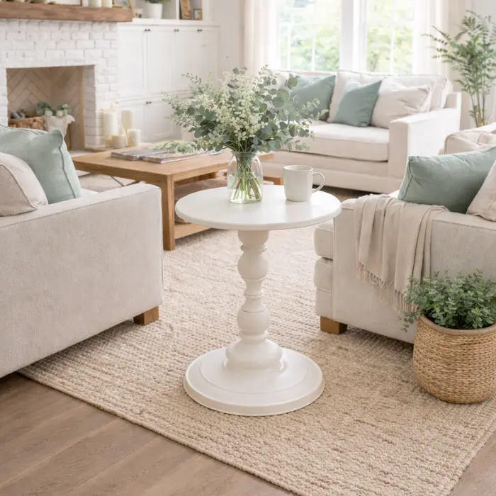 Table d'appoint Blanc -'Madeleine'