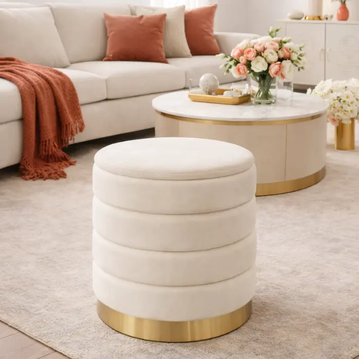 Pouf Blanc cassé -'Melià'