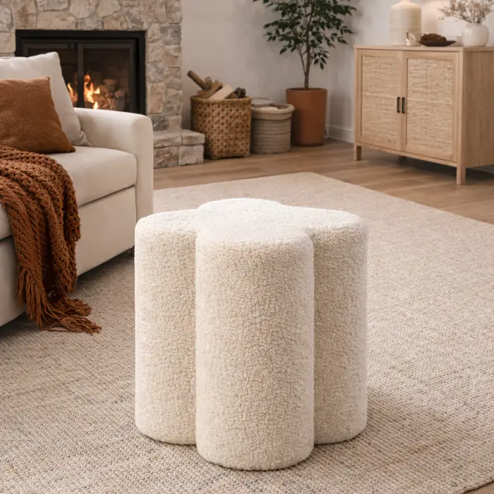 Pouf Blanc -'Ondine'