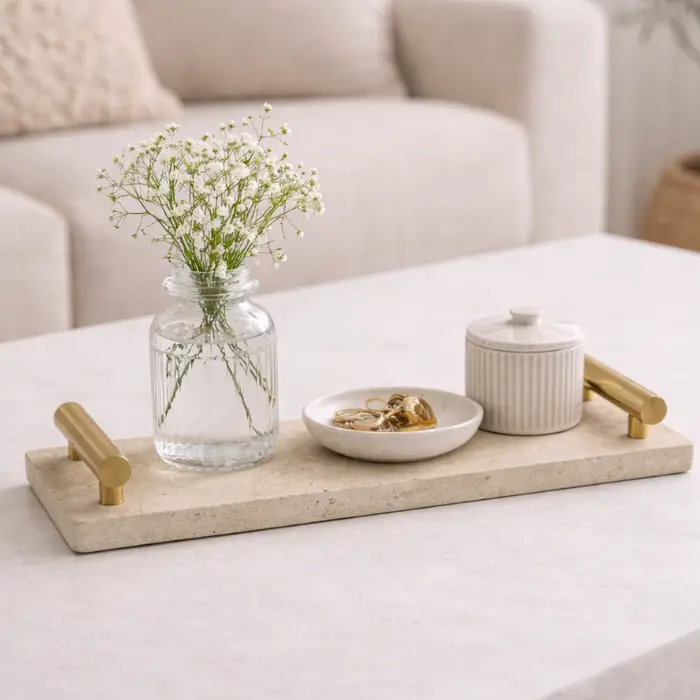 Plateau en pierre 29.5 x 9 x 5 cm