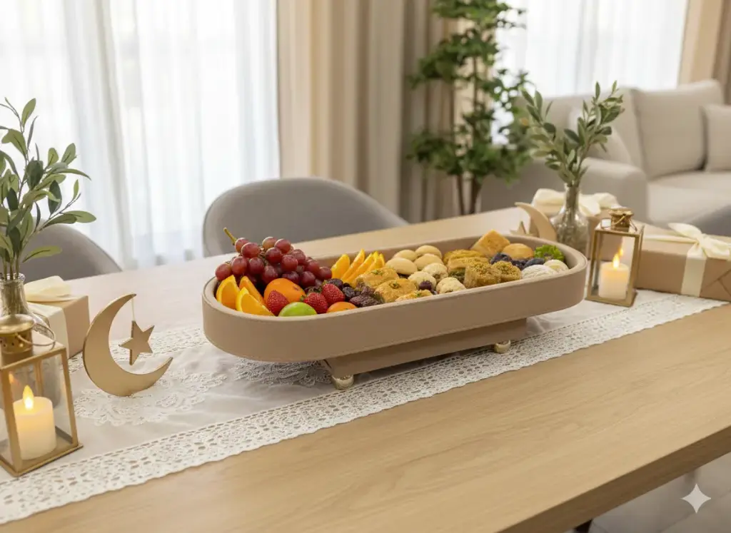 Plateau ovale similicuir 39*14*9 cm