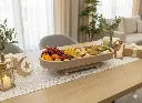 Plateau ovale similicuir 39*14*9 cm