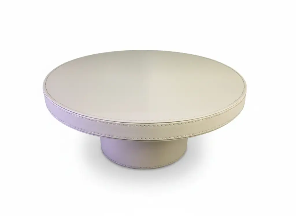 Plateau rond similicuir 35.5*35.5*17  - 